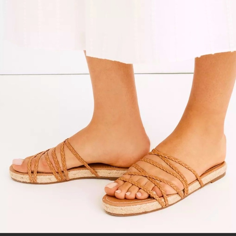 Madewell The Kathryn Espadrille Women  Slide Sandal in Leather